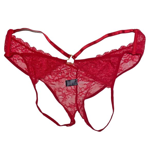 Frederick's of Hollywood Lover Bra & Panty Set Size 1X/2X Red Lace Hearts NEW - Picture 6 of 9